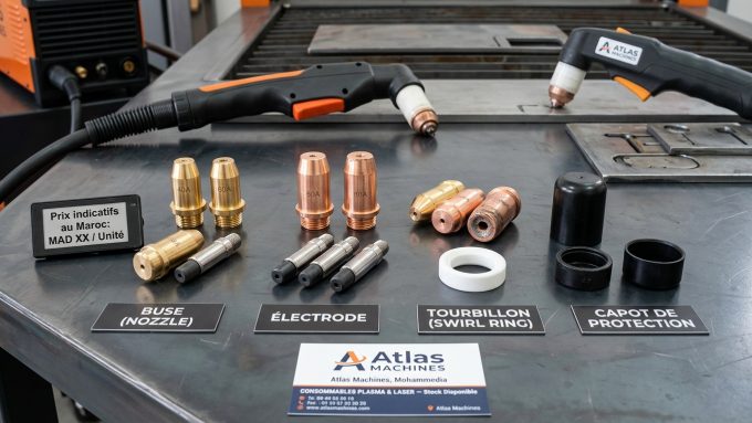 Consommables plasma : buses, électrodes — guide et prix au Maroc