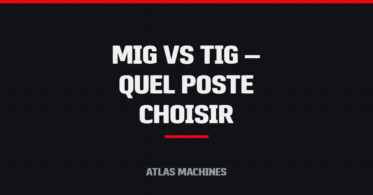 MIG vs TIG poste à souder - Atlas Machines